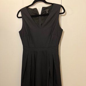 J.CREW Black V-Neck Midi Dress Super 120s Merino Wool Size 4